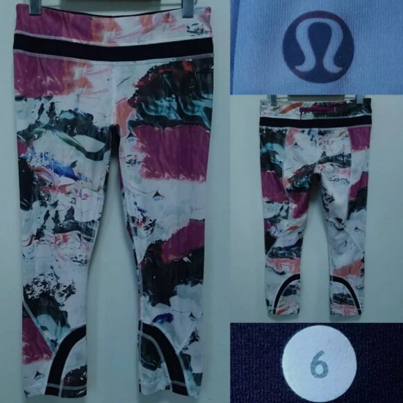 3 Lululemon Align Pant II Camo Raspberry Glo Run Inspire Size 6 Small Bundle - Picture 5 of 16